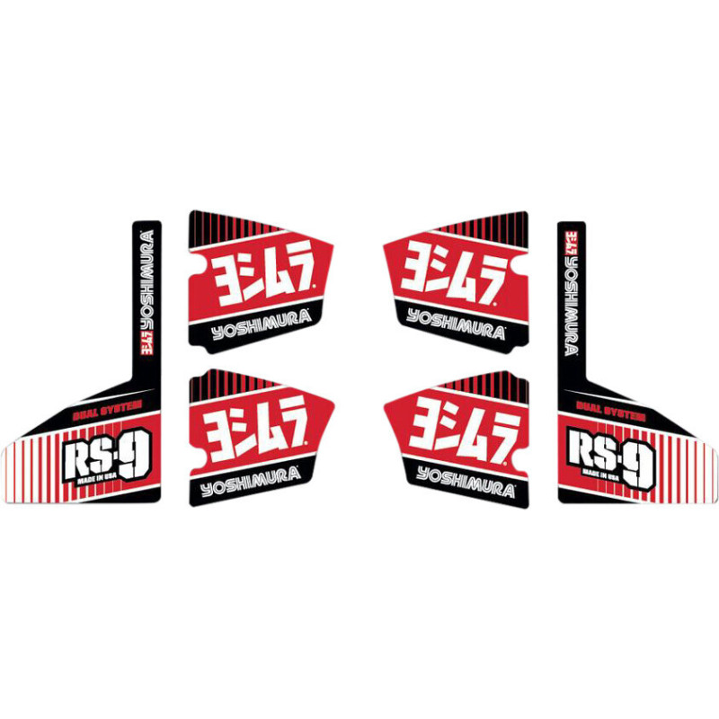 Stickers YOSHIMURA pour silencieux Type RS-9 Dual 6 pièces