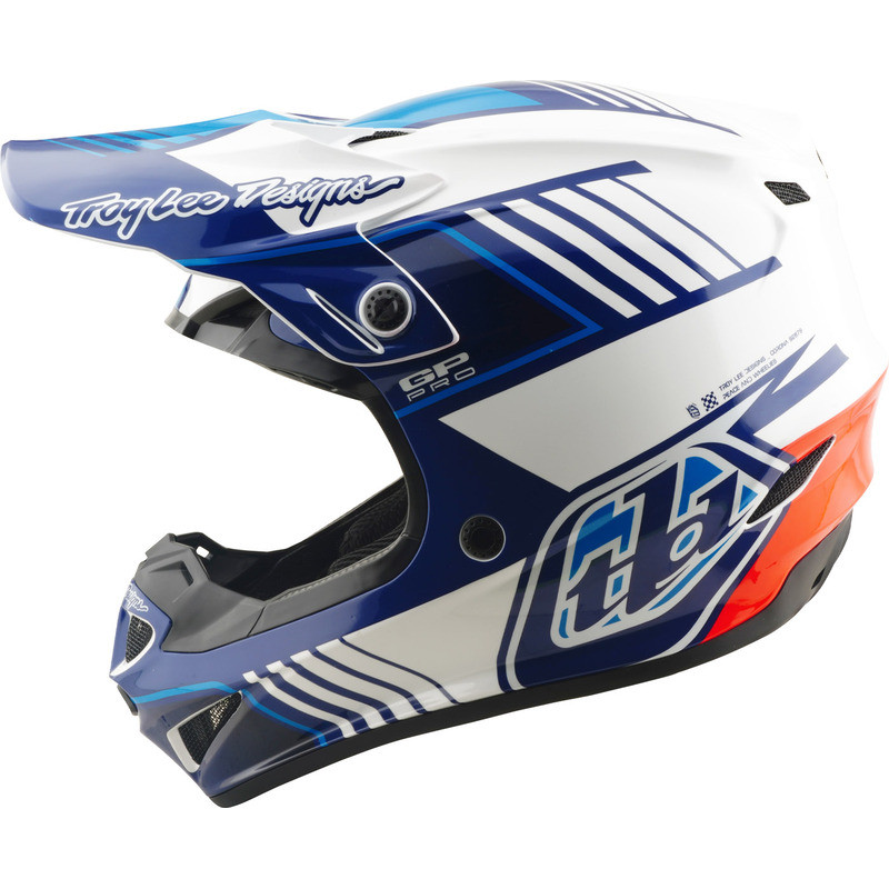Casque Cross TROY LEE DESIGNS GP Pro Segment Bleu Blanc | GP Pro Segment