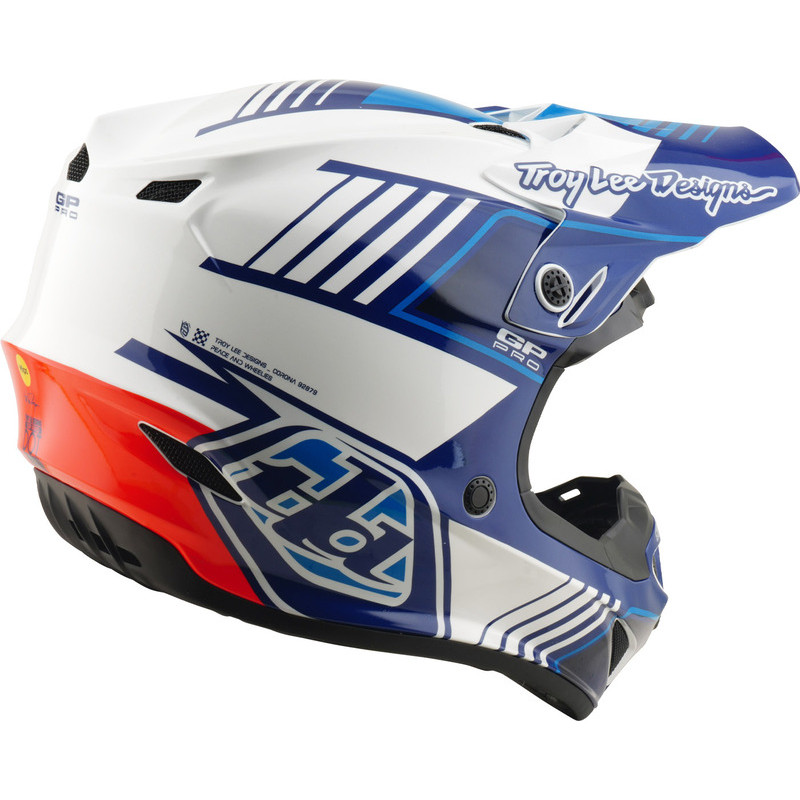 Casque Cross TROY LEE DESIGNS GP Pro Segment Bleu Blanc | GP Pro Segment