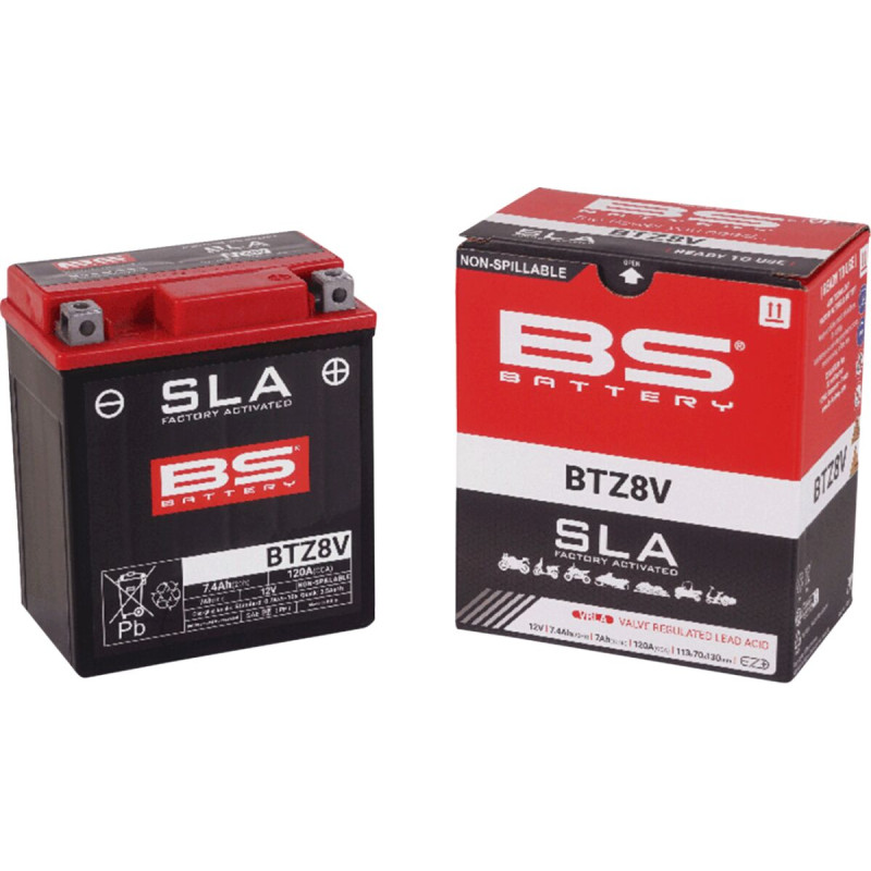 Batterie BTZ8V SLA 12V BS Battery, format compact AGM - Honda CRF 250 L