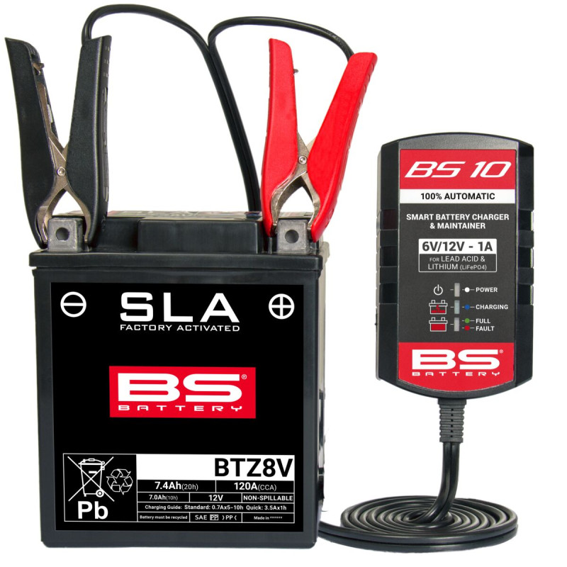 Chargeur BS10 6V/12V 1A BS Battery, intelligent multi-technologies - Honda CR 250 R