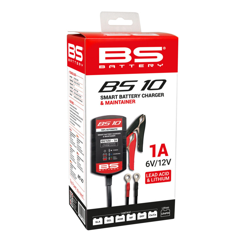 Chargeur BS10 6V/12V 1A BS Battery, intelligent multi-technologies - Honda CR 250 R