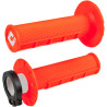 Revêtements de poignée ODI Half-Waffle V2 Lock-On coloris orange fluo - Honda CR 250 R