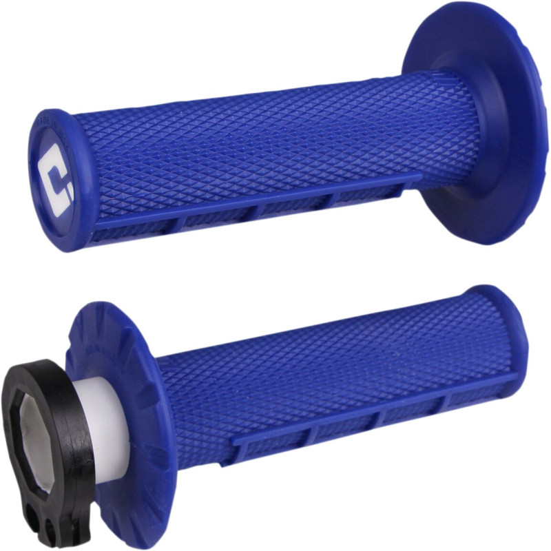 Revêtements de poignée ODI Half-Waffle V2 Lock-On coloris bleu - Honda CR 250 R