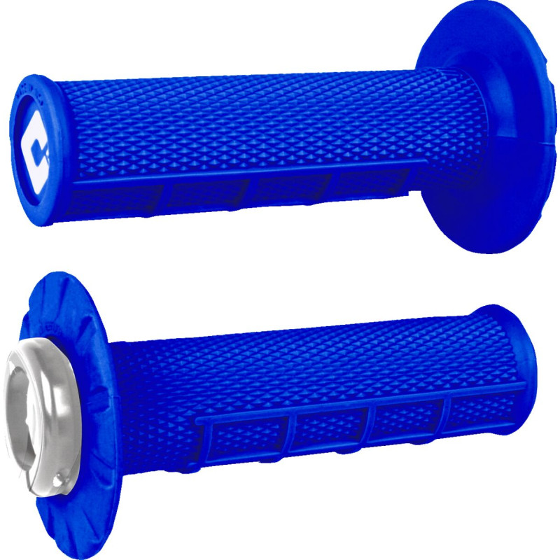 Poignées Half Waffle ATV/MX V2.1 Lock-On ODI – Bleu / Argent - KTM SX 505 ATV
