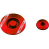 Bouchon de moteur SCAR Racing EP200 rouge aluminium usiné CNC - Honda CRF 250 R