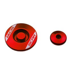 Bouchon de moteur SCAR Racing EP200 rouge aluminium usiné CNC - Honda CRF 250 R