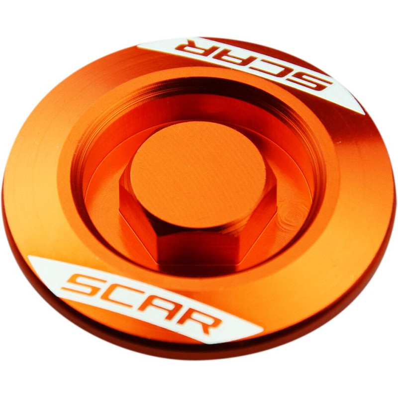 Bouchon de moteur SCAR Racing EP500 orange aluminium usiné - KTM EXC 250
