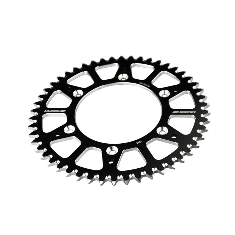 Pignon arrière 49 dents SCAR Racing aluminium noir SRS23049BK - Honda CR 250 R