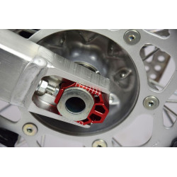 Bloc axe rouge anodisé SCAR pour roue moto - Honda CR 250 R, Honda CRF 250 R et Honda CRF 250 RX