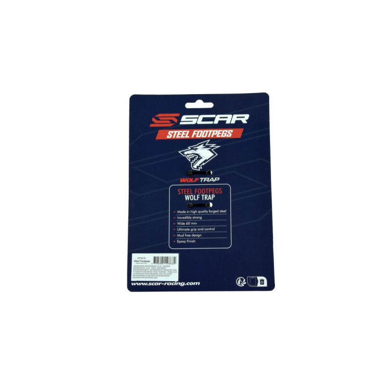 Repose-pieds acier SCAR Racing noir - accessoire motocross français - KTM EXC 250 TBI