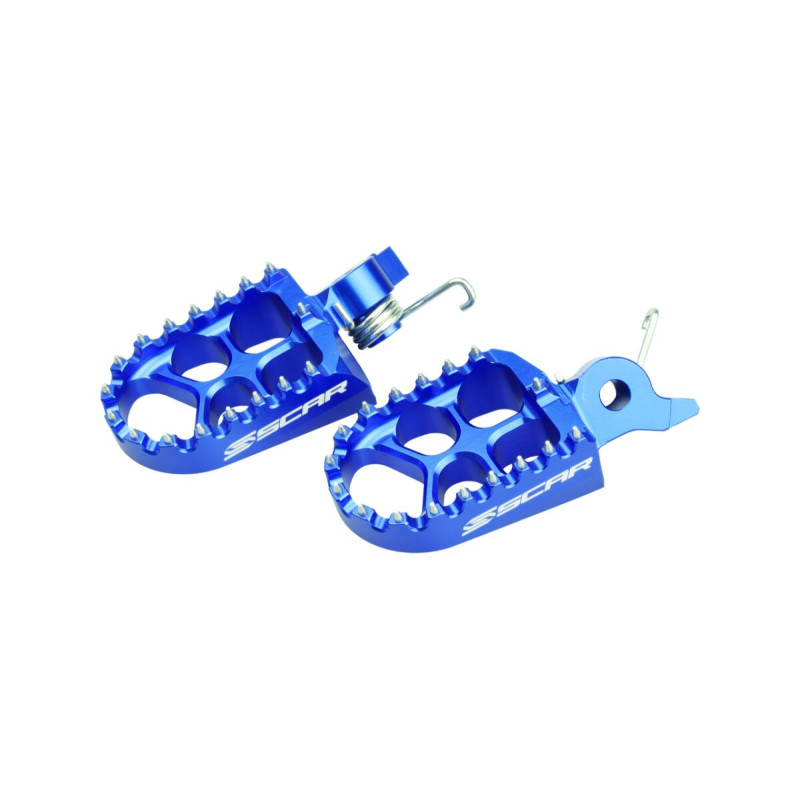 Repose-pieds EVO SCAR Racing bleu - accessoire motocross français - Yamaha YZ 250 F