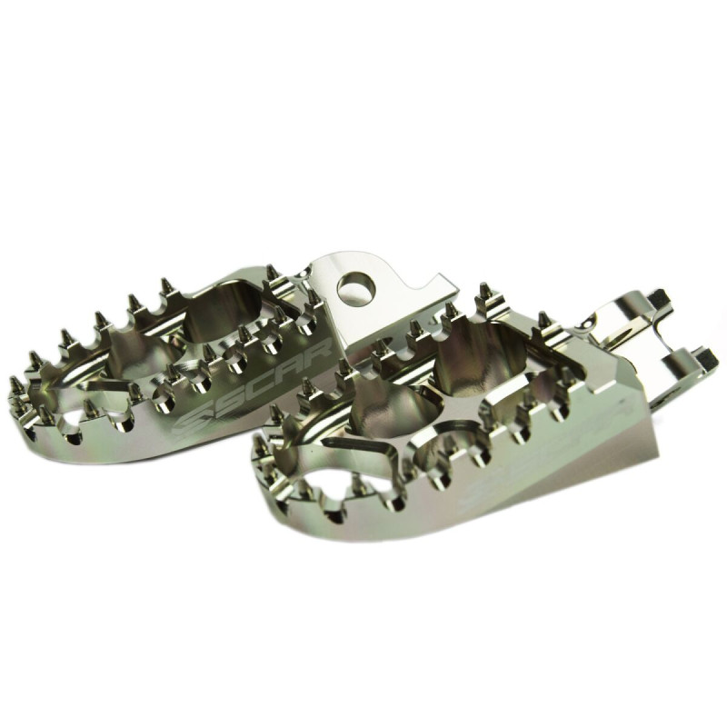 Repose-pieds Evo SCAR Racing S3515 argent - Honda CR 250 R, Honda CRF 250 et Honda CRF 250 L