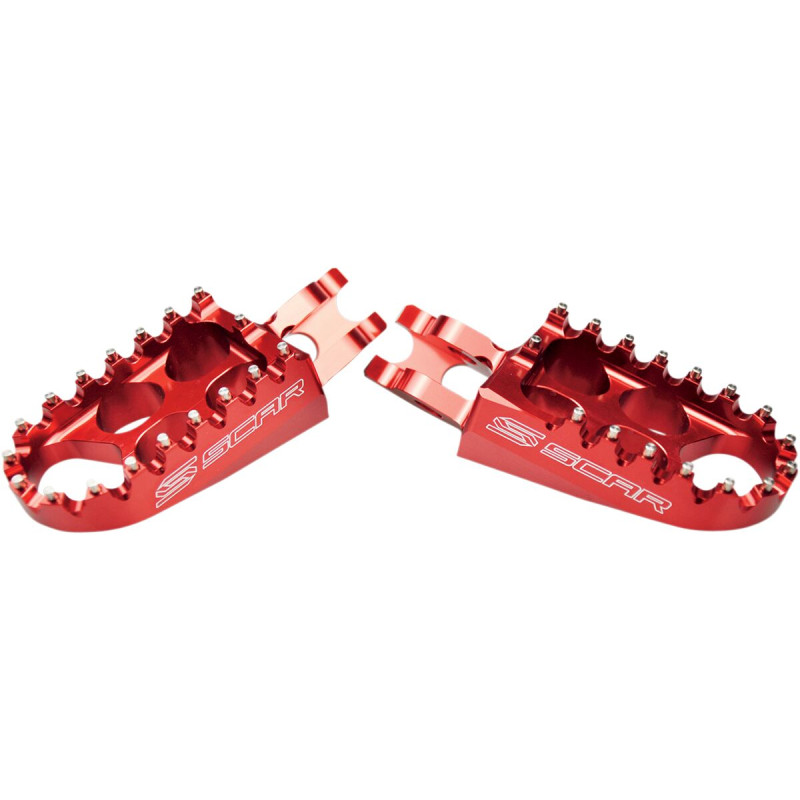 Repose-pieds standard SCAR Racing S3215R rouge - Honda CR 250 R