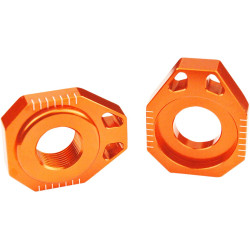Blocs axe SCAR Racing orange – Tendeurs de chaîne alu - KTM EXC 125, KTM EXC 250 et KTM EXC 250 TBI
