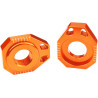 Blocs axe SCAR Racing orange – Tendeurs de chaîne alu - KTM EXC 125, KTM EXC 250 et KTM EXC 250 TBI