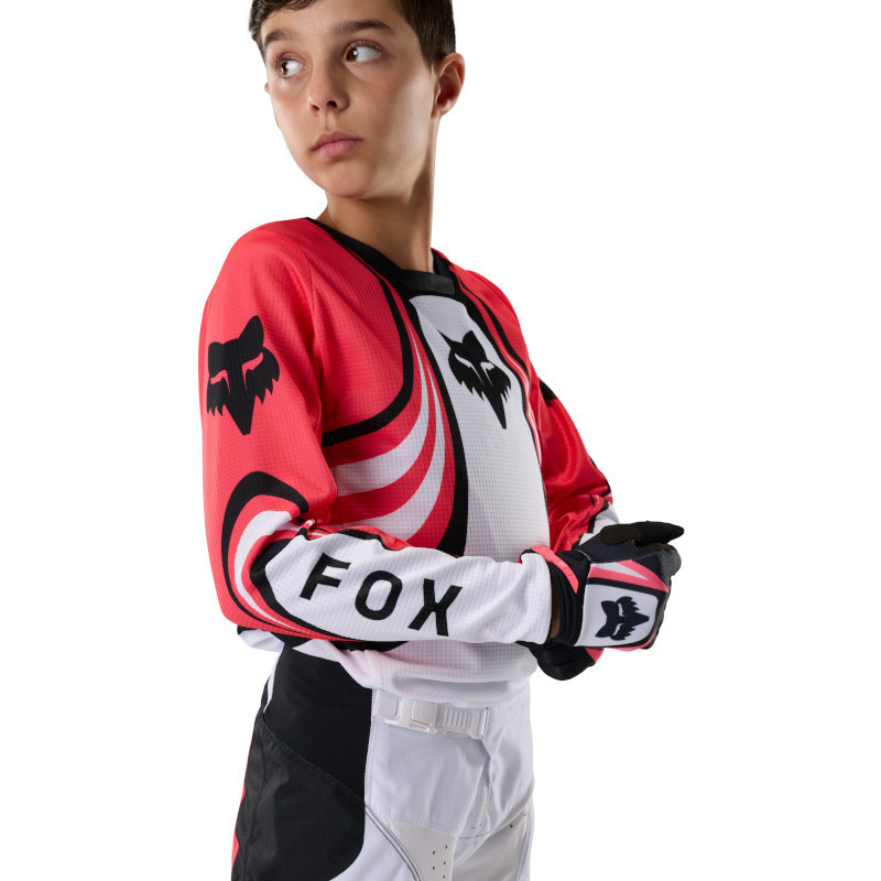 Maillot Fox Enfant 180 DRAFT Blanc 2027 | Maillot motocross Fox Enfant