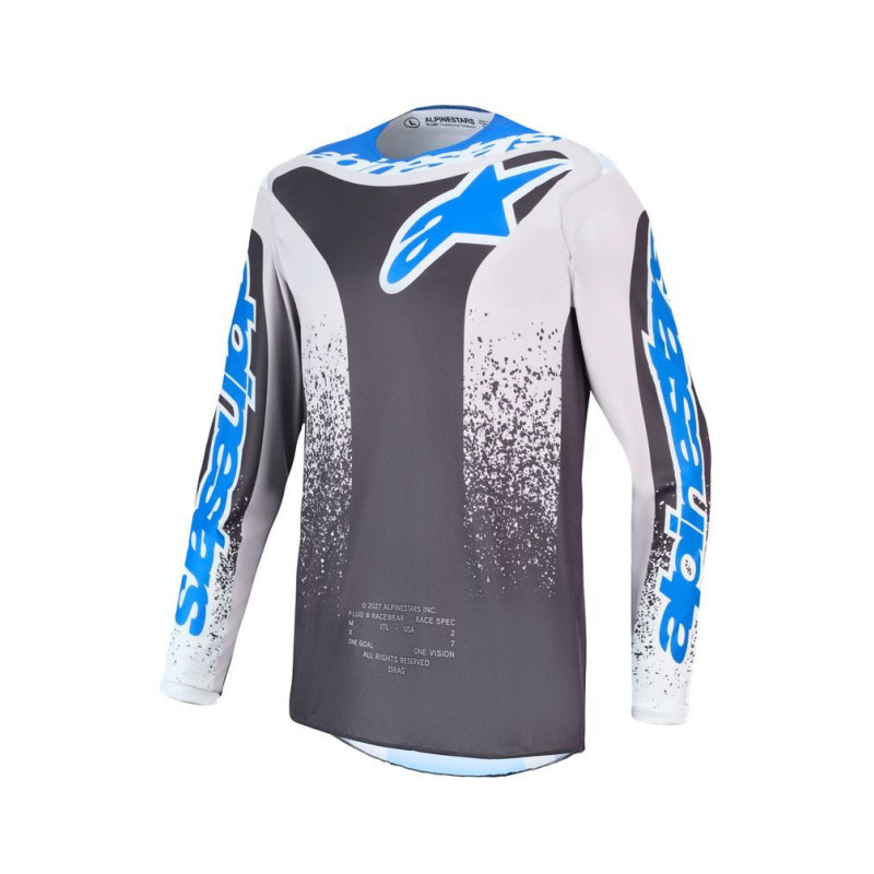 Maillot Cross Alpinestars Fluid DRAG Gris Clair Ucla Bleu 2027