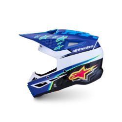 Casque Cross Alpinestars SM3 FALCON Bleu Blanc Noir Rose Fluo Jaune Fluo 2027