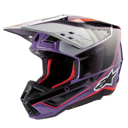 Casque Cross Alpinestars S-M5 SAIL Violet Noir Argent 2027