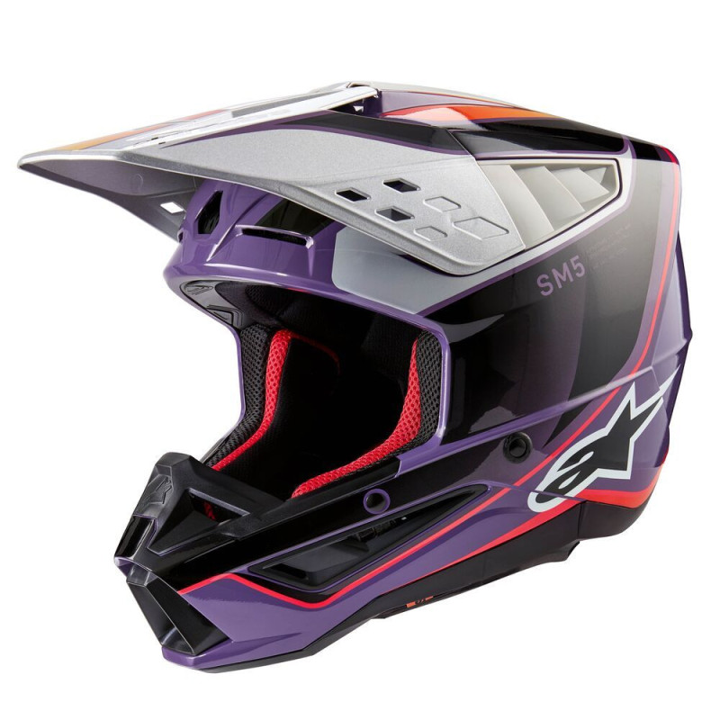 Casque Cross Alpinestars S-M5 SAIL Violet Noir Argent 2027