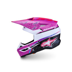 Casque Cross Alpinestars SM3 FALCON Violet Blanc Noir Rose Fluo 2027