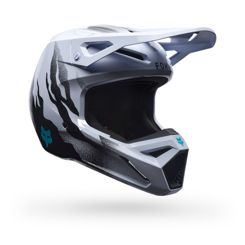 Casque Motocross Fox V1 CLUTCH Blanc Noir | Casque Fox V1 CLUTCH 2027