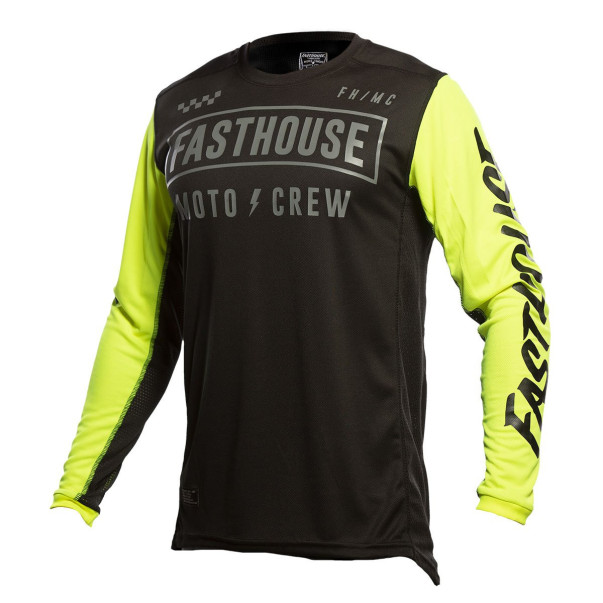 Maillot Fasthouse Grindhouse Strike noir jaune fluo