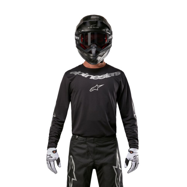 Maillot Alpinestar Fluid Graphite noir argent | Alpinestar Maillot motocross