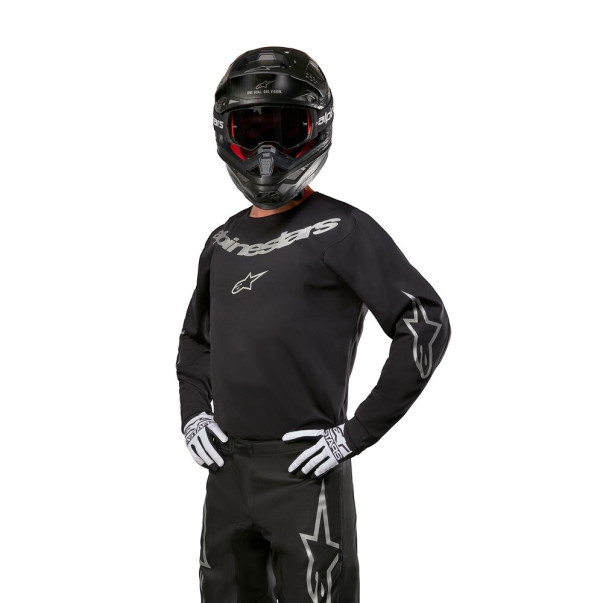 Maillot Alpinestar Fluid Graphite noir argent | Alpinestar Maillot motocross