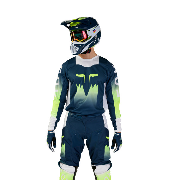 Maillot Cross Fox 180 FLORA Bleu Indigo Foncé | maillot moto cross Fox