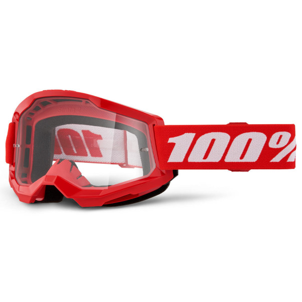 Masque cross 100% Enfant Strata 2 Rouge écran clair
