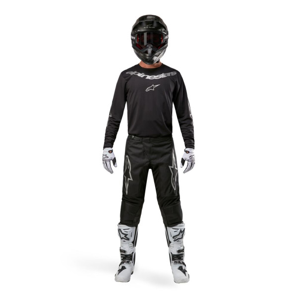 Tenue Alpinestars Fluid Graphite noir argent | Alpinestar tenue motocross