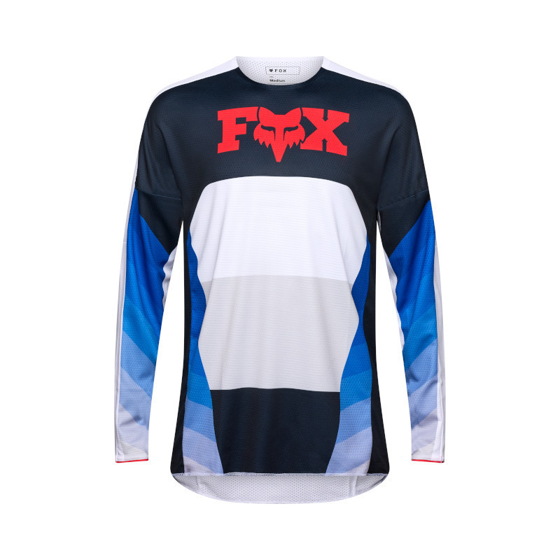 Maillot Cross Fox 360 FADE Blanc Bleu