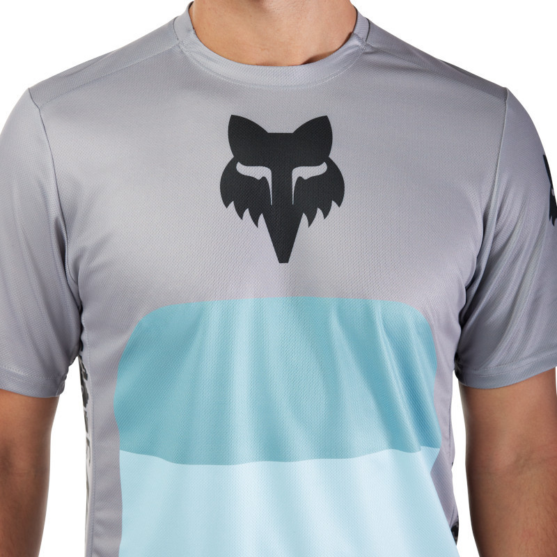 Maillot Fox Ranger GRID manches courtes gris | Maillot VTT Fox Ranger