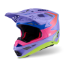 Casque Cross Alpinestars SM10 Jett Lawrence R01 Violet Rose Fluo Jaune Fluo