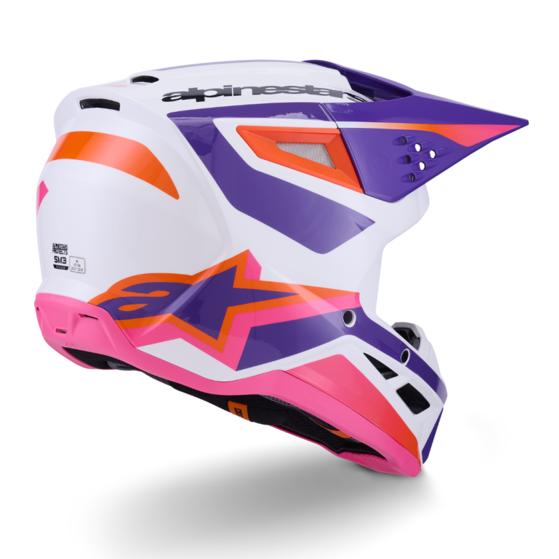 Casque Cross Alpinestars SM3 HEAT Blanc Violet Rose| Casque SM3 HEAT