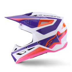 Casque Cross Alpinestars SM3 HEAT Blanc Violet Rose| Casque SM3 HEAT