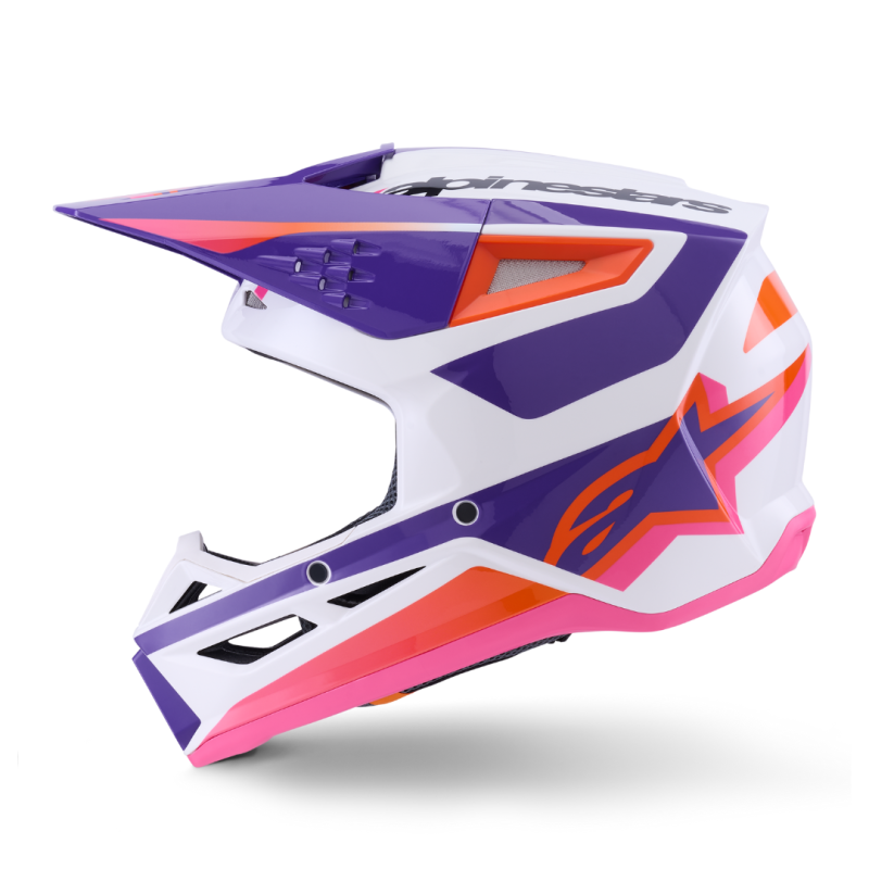 Casque Cross Alpinestars SM3 HEAT Blanc Violet Rose| Casque SM3 HEAT