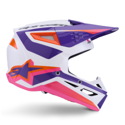 Casque Cross Alpinestars SM3 HEAT Blanc Violet Rose| Casque SM3 HEAT