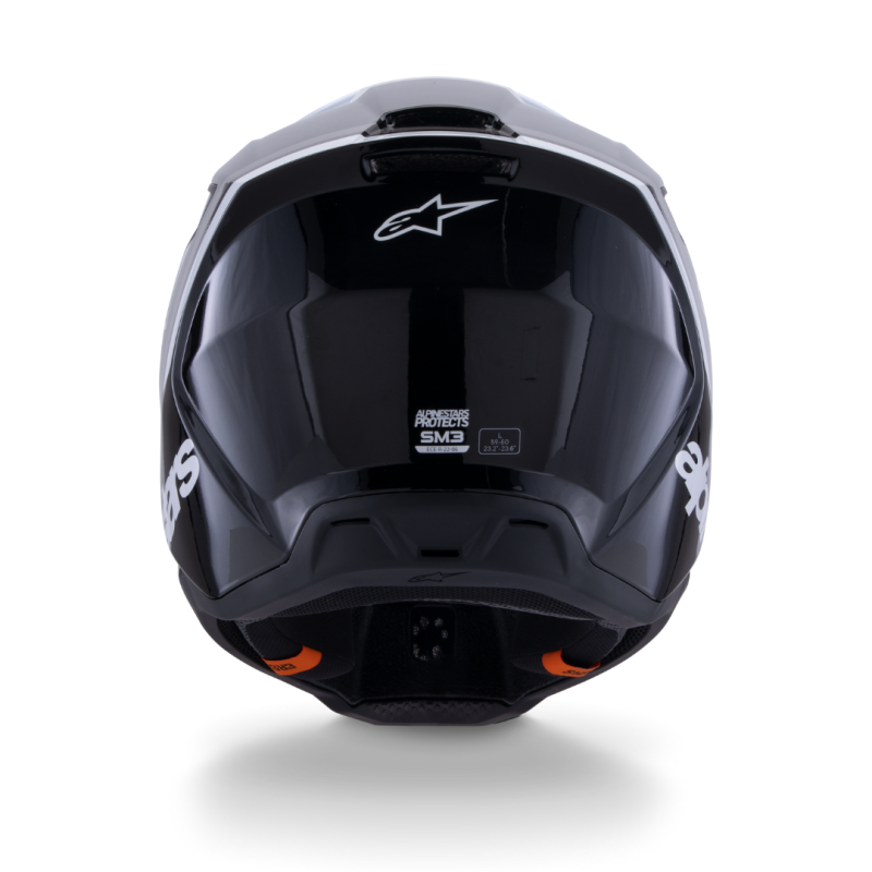 Casque Alpinestars SM3 HEAT Noir Blanc Gris Brillant | Casque SM3 HEAT
