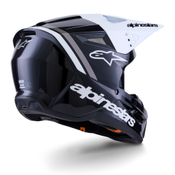 Casque Alpinestars SM3 HEAT Noir Blanc Gris Brillant | Casque SM3 HEAT