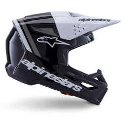 Casque Alpinestars SM3 HEAT Noir Blanc Gris Brillant | Casque SM3 HEAT