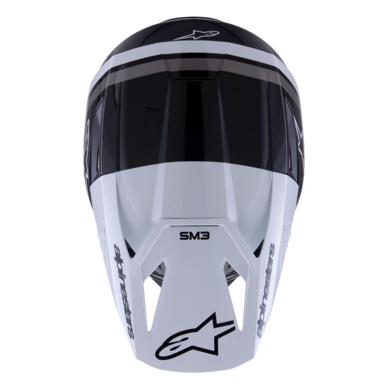 Casque Alpinestars SM3 HEAT Noir Blanc Gris Brillant | Casque SM3 HEAT