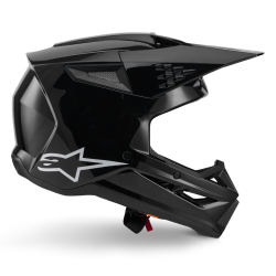 Casque Motocross Alpinestars SM3 Solid Noir Brillant | SM3 Solid Noir