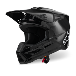 Casque Cross Alpinestars SM3 Solid Noir Brillant