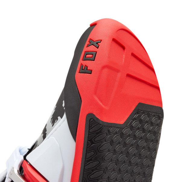 Botte Cross Fox Motion Blanc Rouge fluo 2026 | Fox Botte Motion 2026