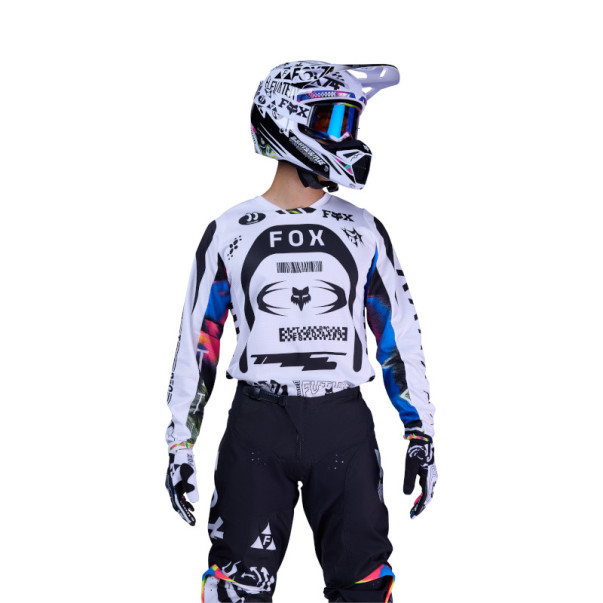 Maillot Cross Fox 180 IMAGE COSMO Blanc Noir 2026 | Maillot FOX IMAGE COSMO