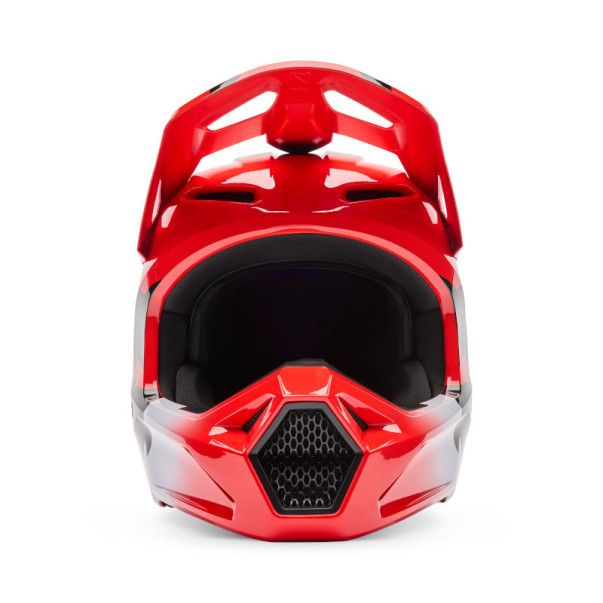 Casque cross Enfant Fox V1 SHIELD Rouge Fluo 2026 | Casque Fox V1 Enfant