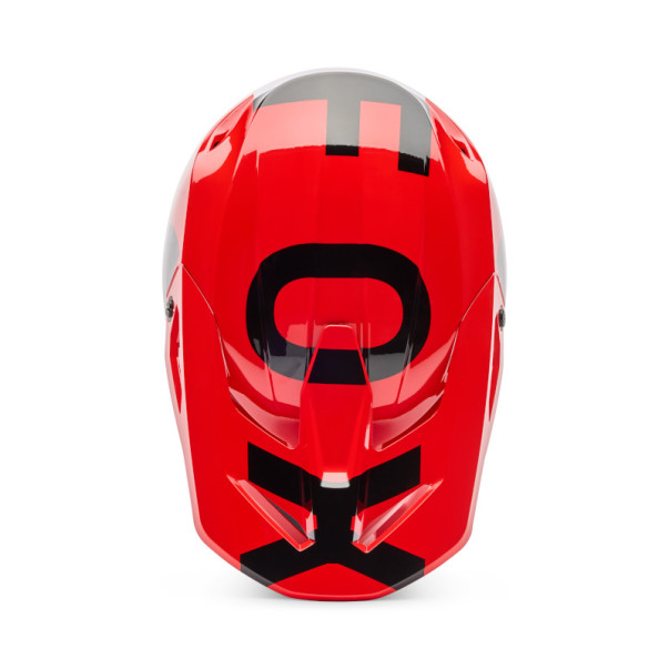 Casque cross Enfant Fox V1 SHIELD Rouge Fluo 2026 | Casque Fox V1 Enfant
